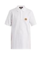 Matchesfashion.com Burberry - Unisex Crest Embroidered Cotton Piqu Polo Shirt - Womens - White