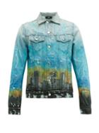 Matchesfashion.com Amiri - City Dragon Denim Jacket - Mens - Blue Multi