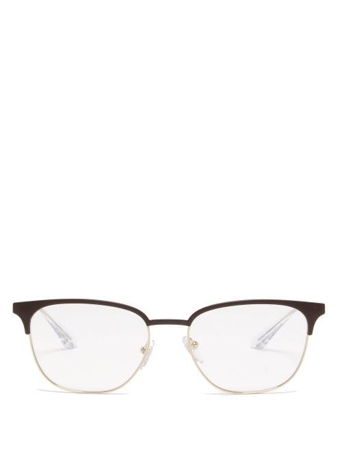 Matchesfashion.com Prada Eyewear - D Frame Metal Glasses - Mens - Gold