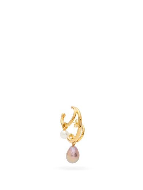 Matchesfashion.com Charlotte Chesnais Fine Jewellery - Triplet Pearl & 18kt Gold-plated Single Earring - Womens - Gold