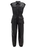 Matchesfashion.com Norma Kamali - Patch-pocket High-shine Jumpsuit - Womens - Black
