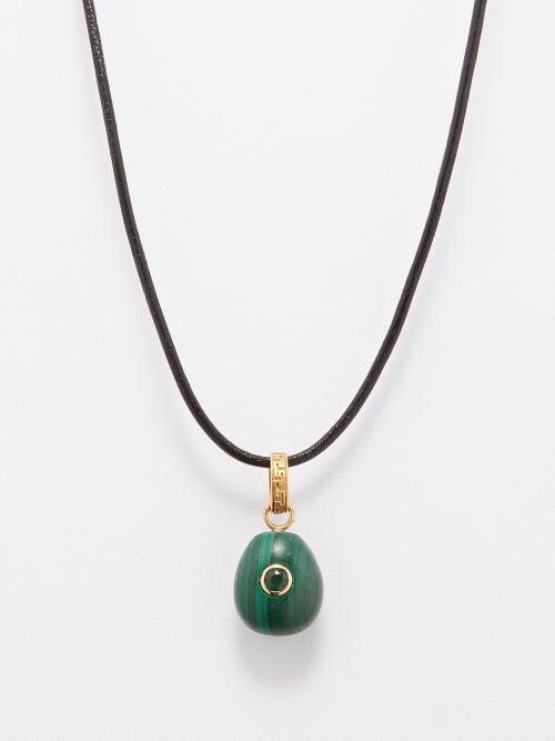 Jade Jagger - Emerald, Malachite & 18kt Gold Necklace - Womens - Green Multi