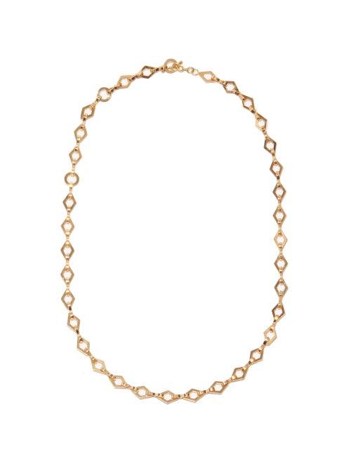 Ladies Fine Jewellery Azlee - 18kt Gold Lozenge-link Chain Necklace - Womens - Yellow Gold