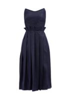 Matchesfashion.com Duncan - Beloved Origami-pleated Wool-blend Dress - Womens - Navy