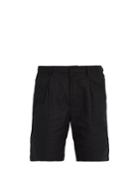 Saturdays Nyc Gurkha Pleated-front Linen-blend Shorts