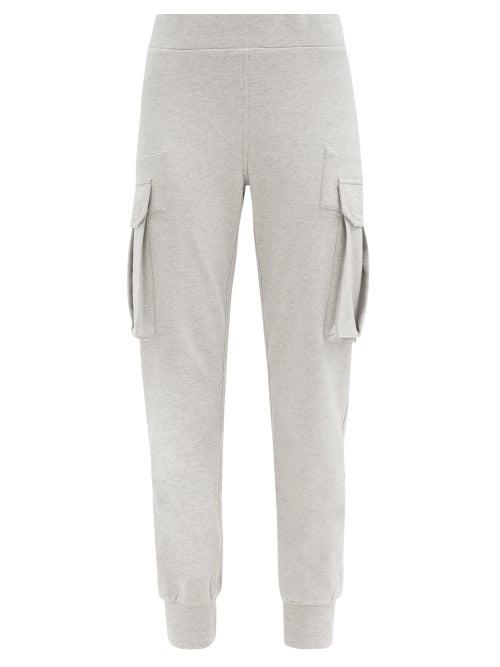Matchesfashion.com Norma Kamali - Cargo-pocket Cotton-blend Jersey Track Pants - Womens - Light Grey