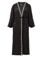 Matchesfashion.com Etro - Campaerio Embroidered-edge Jacquard Satin Tunic - Womens - Black