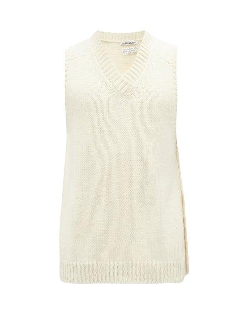 Our Legacy - V-neck Sleeveless Sweater - Mens - White