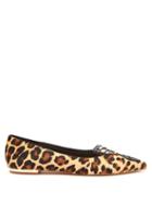 Matchesfashion.com Sophia Webster - Bibi Butterfly Leopard Print Calf Hair Flats - Womens - Leopard