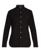 Matchesfashion.com Polo Ralph Lauren - Logo Embroidered Cotton Oxford Shirt - Mens - Black