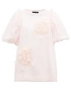 Matchesfashion.com Simone Rocha - Tulle Overlay Cotton T Shirt - Womens - Pink