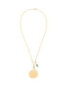 Matchesfashion.com Azlee - Goddess Diamond, Emerald & 18kt Gold Necklace - Womens - Green Gold
