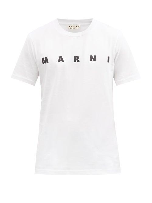Matchesfashion.com Marni - Logo-print Cotton-jersey T-shirt - Mens - White