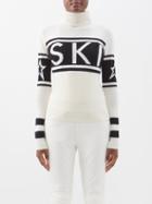 Perfect Moment - Schild Roll-neck Merino Sweater - Womens - White Black