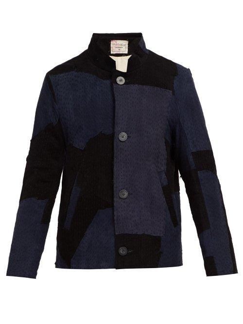 Matchesfashion.com By Walid - Murat Patchwork Suede Jacket - Mens - Dark Navy