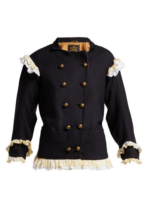 Matchesfashion.com Vivienne Westwood Anglomania - Pirate Virgin Wool Blend Jacket - Womens - Navy