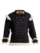 Matchesfashion.com Vivienne Westwood Anglomania - Pirate Virgin Wool Blend Jacket - Womens - Navy