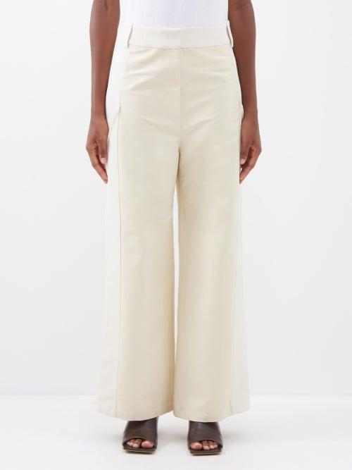 Khaite - Leon Cotton Straight-leg Trousers - Womens - Ivory