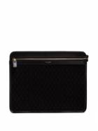 Matchesfashion.com Saint Laurent - Monogram Leather And Suede Pouch Bag - Mens - Black