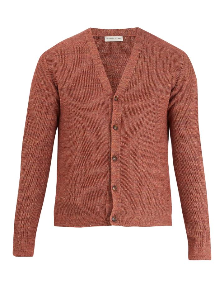 Etro V-neck Honeycomb-knit Cotton-blend Cardigan
