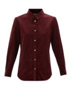 A.p.c. - Jenny Cotton-needlecord Shirt - Womens - Burgundy