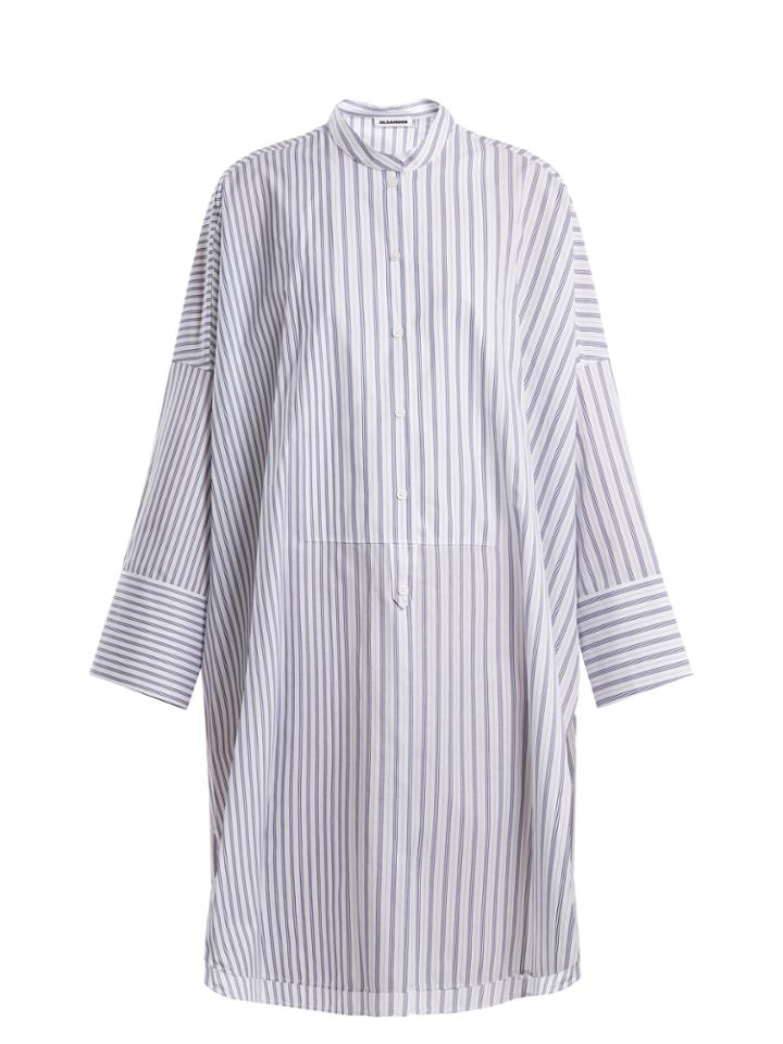 Jil Sander Estelle Striped Cotton Shirtdress