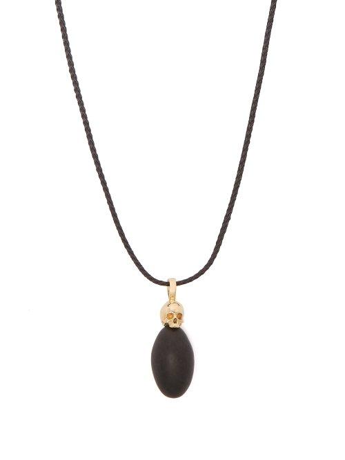 Matchesfashion.com Luis Morais - 14kt Gold & Gemstone Pendant Necklace - Mens - Black