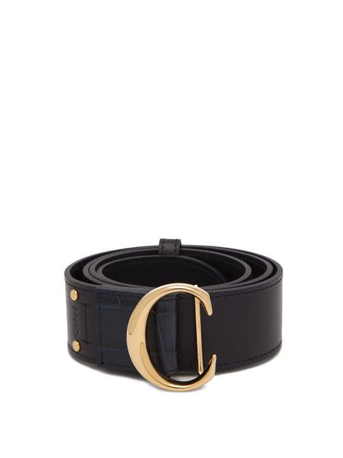Matchesfashion.com Chlo - C-buckle Leather Belt - Womens - Navy