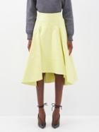 Bottega Veneta - Asymmetric-hem Leather Midi Skirt - Womens - Yellow
