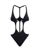 Rick Owens - Fog Cutout V-neck Swimsuit - Womens - Black