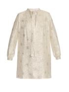Saint Laurent Self-tie Neck Silk-blend Jacquard Dress