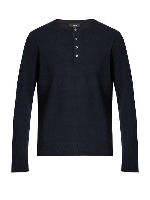 Vince Long-sleeved Cashmere Henley Sweater