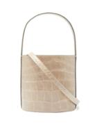 Matchesfashion.com Staud - Bisset Croc-effect Leather Bucket Bag - Womens - Grey