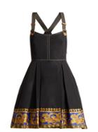Matchesfashion.com Versace - Printed Hem Pinafore Dress - Womens - Black Multi