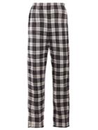 Balenciaga Checked High-rise Brushed Cotton Trousers