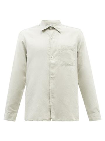 Another Aspect - Patch-pocket Organic Cotton-blend Shirt - Mens - Green