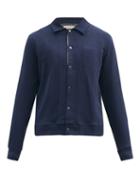 Matchesfashion.com Oliver Spencer - Rundell Striped Organic-cotton Polo Shirt - Mens - Navy