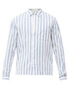 Matchesfashion.com Smr Days - Stitched-stripe Cotton Shirt - Mens - Blue White