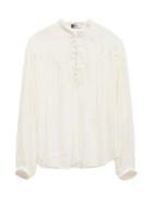 Mens Rtw Isabel Marant - Tilekis Collarless Poplin Blouse - Mens - Cream