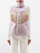 Moncler - Faucille Iridescent Quilted Down Gilet - Womens - Pink Gold