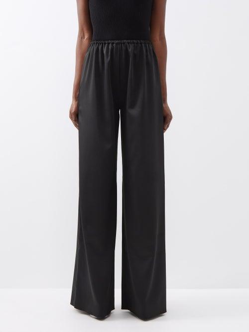 16arlington - Mandrake Satin Wide-leg Trousers - Womens - Black