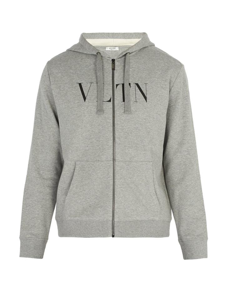 Valentino Logo-print Zip-through Hooded Sweatshirt