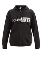 Matchesfashion.com Vetements - Deconstructed Logo-print Cotton-blend Sweatshirt - Mens - Black