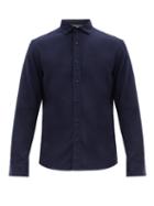 Matchesfashion.com Brunello Cucinelli - Button-down Cotton-twill Shirt - Mens - Navy