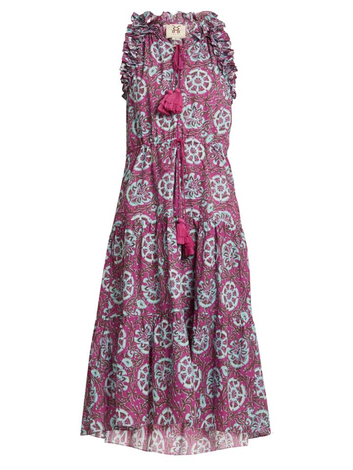 Figue Gabriella Ruffle-trimmed Sleeveless Cotton Dress