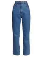 Matchesfashion.com The Row - Charlee High Rise Straight Leg Jeans - Womens - Blue