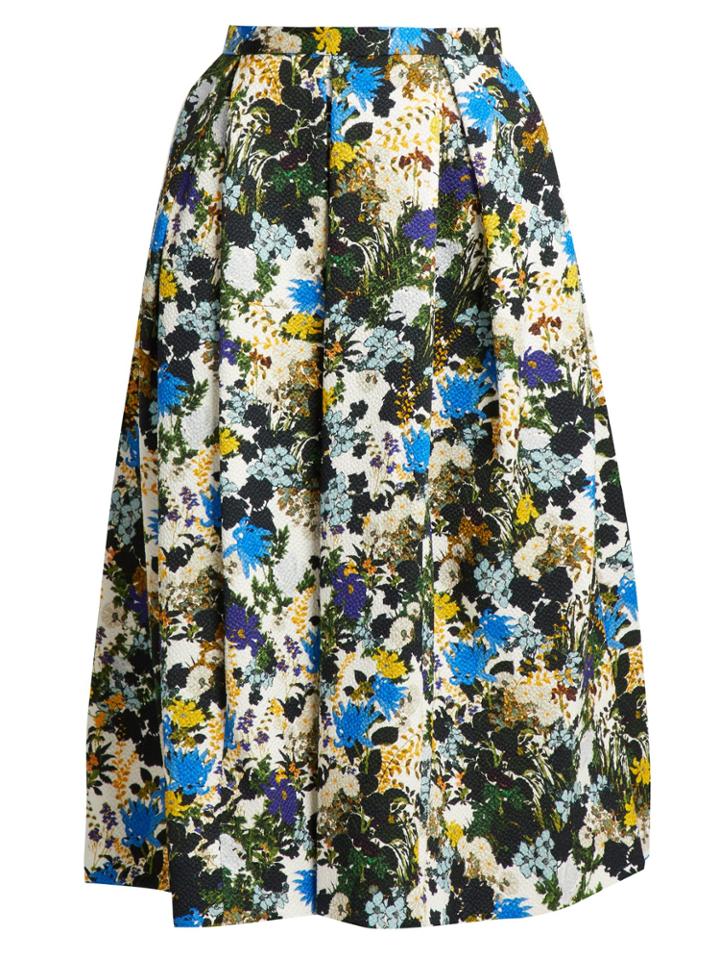 Erdem Ina Mariko Meadow-print Floral Skirt