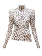 Matchesfashion.com Isabel Marant - Jalford Printed Roll Neck Draped Top - Womens - Ivory Multi