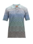 Matchesfashion.com Missoni - Gradated Space-dye Stripe Cotton Polo Shirt - Mens - Blue Multi