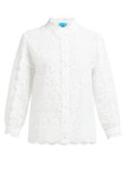 Matchesfashion.com M.i.h Jeans - Mabel Broderie Anglaise Cotton Shirt - Womens - White